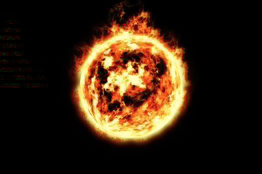3d rendering, Fireball, flaming fire photo
