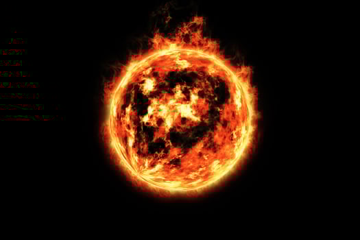 3d rendering, Fireball, flaming fire photo