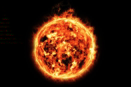 3d rendering, Fireball, flaming fire photo