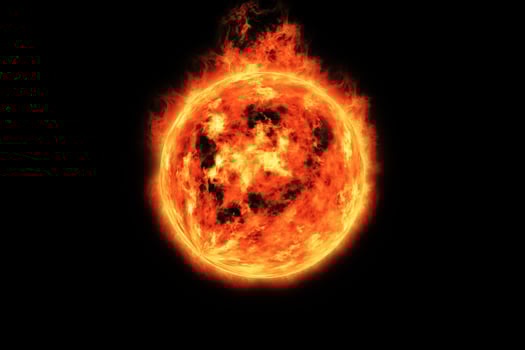 3d rendering, Fireball, flaming fire photo