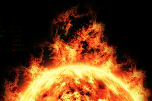 3d rendering, Fireball, flaming fire photo