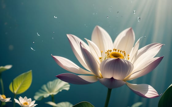 The Exquisite Pink Lotus Blossom Submerged in Tranquility ai generated photo