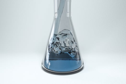 Chemical instruments and reagents in the lab, 3d rendering photo