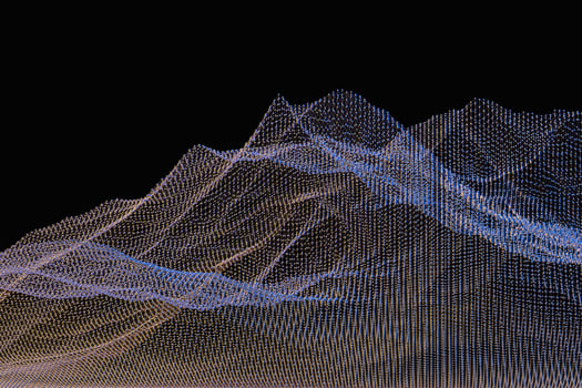 3d rendering, flow dot with gradient background photo