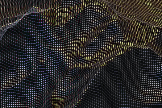 3d rendering, flow dot with gradient background photo