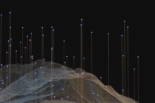 3d rendering, flow dot with gradient background photo