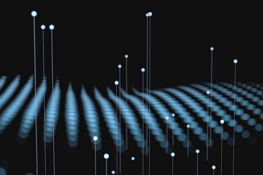 3d rendering, flow dot with gradient background photo
