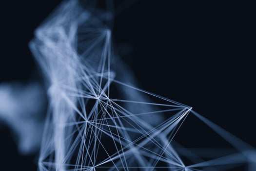 Technological structure lines with black background, 3d rendering. photo