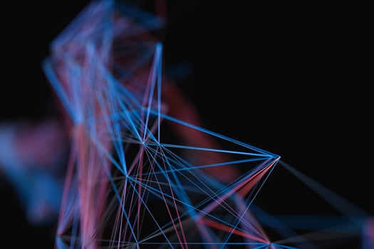 Technological structure lines with black background, 3d rendering. photo