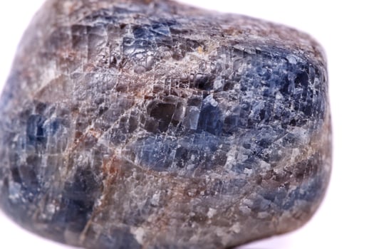 Macro mineral stone sapphire on white background photo