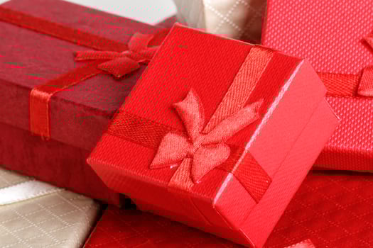 gift boxes on white background photo