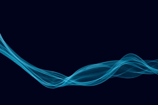 Flowing cyan curves, 3d rendering photo