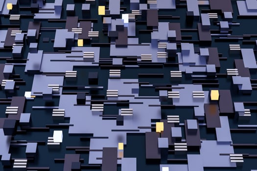 3d rendering, cubes board space, fantasy world photo
