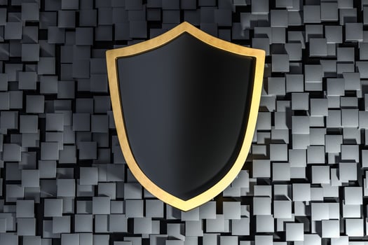 3d rendering, a defense shield with technological background photo