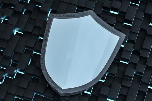 3d rendering, a defense shield with technological background photo