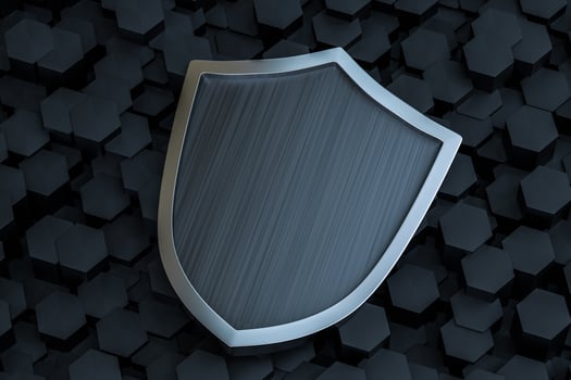 3d rendering, a defense shield with technological background photo