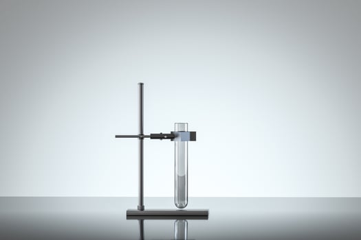 Chemical test tube in the lab, 3d rendering. photo