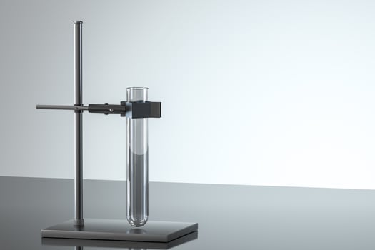 Chemical test tube in the lab, 3d rendering. photo