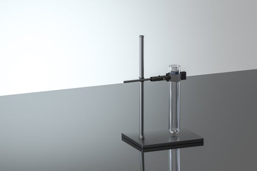 Chemical test tube in the lab, 3d rendering. photo