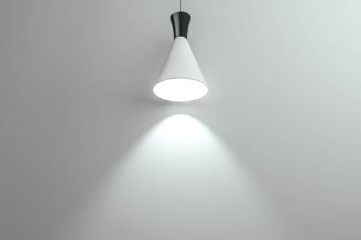 3d rendering, the exhibition wall with exquisite top light. photo