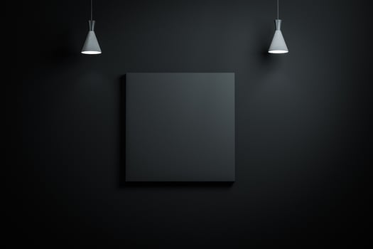 3d rendering, the exhibition wall with exquisite top light. photo