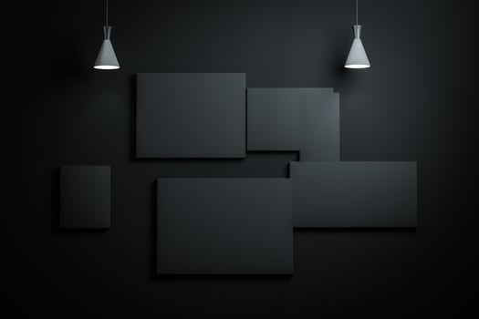 3d rendering, the exhibition wall with exquisite top light. photo