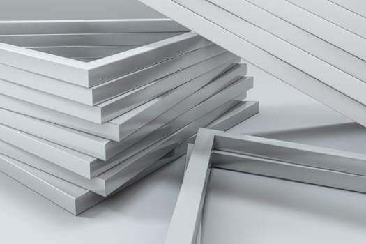 3d rendering, triangle metal framework, industrial background photo