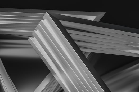 3d rendering, triangle metal framework, industrial background photo