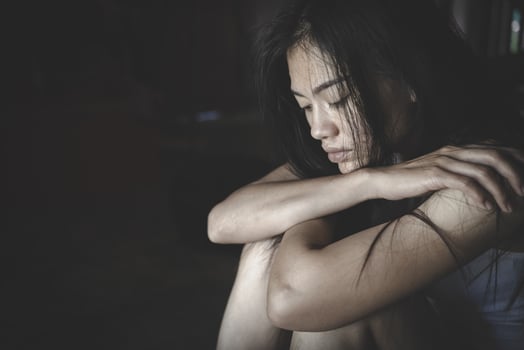 A women is having problems that he can not solve. Depression and Anxiety. photo