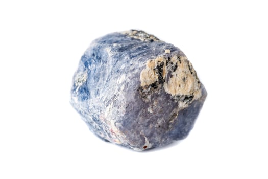 Macro Sapphire mineral on white background photo
