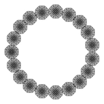 openwork round vintage frame with lace around the perimeter photo