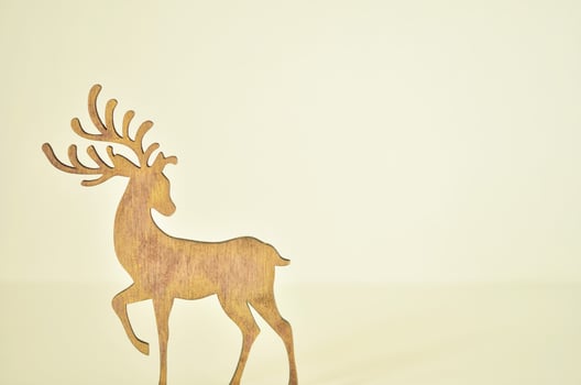 Christmas background with deer silhouette. photo