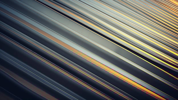 An abstract shot of a corrugated metal wall, focusing on the repeating patterns and industrial textures. AI generated. photo