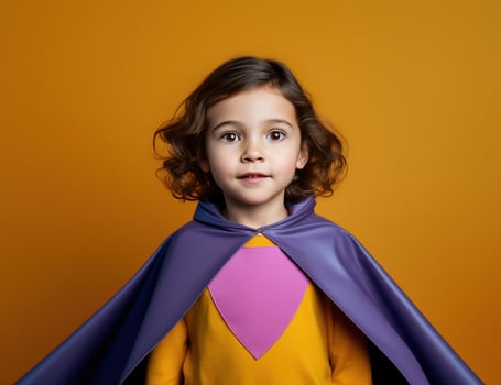 Young girl like superhero photo