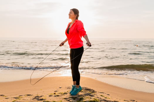 woman doing sports in morning photo