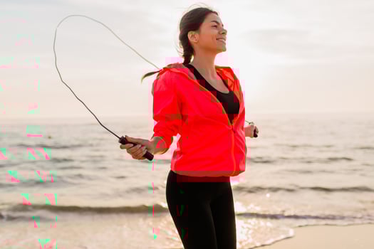 woman doing sports in morning photo