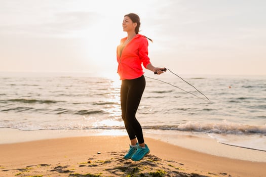 woman doing sports in morning photo