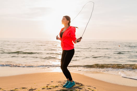 woman doing sports in morning photo
