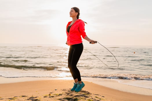 woman doing sports in morning photo