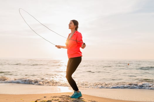 woman doing sports in morning photo