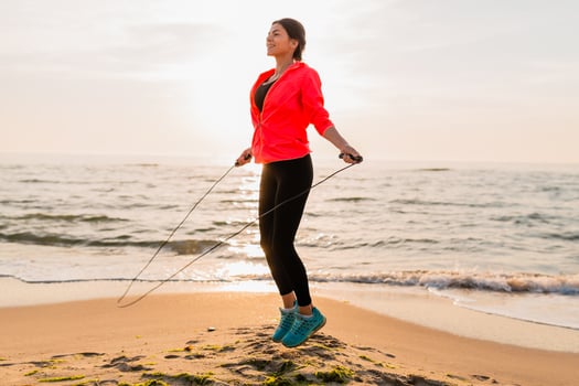 woman doing sports in morning photo