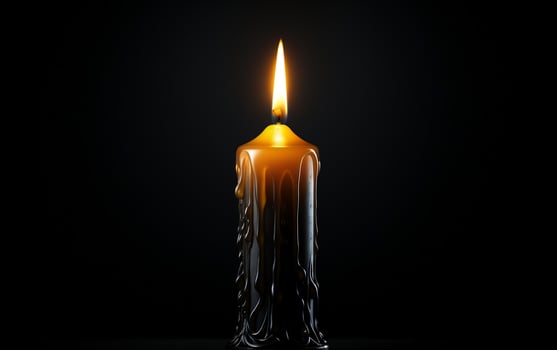 Large Candle Against a Dark Background, Generative Ai photo