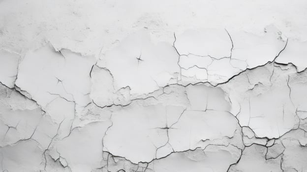cracked white wall background. Cracked white concrete wall texture. AI Generative photo