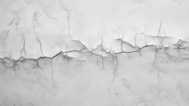 cracked white wall background. Cracked white concrete wall texture. AI Generative photo