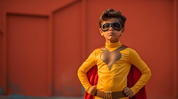 a boy dressed as a superhero  ai generative photo