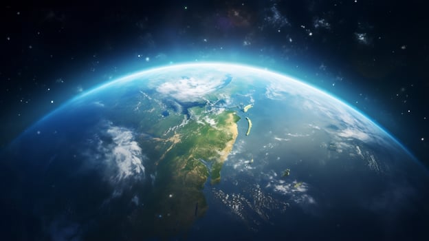 Beautiful view of planet earth from space photo