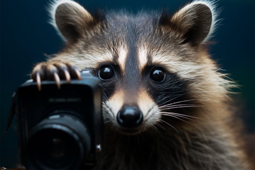 Blurry moments in isolation, framed by a raccoons photographic eye AI Generated photo