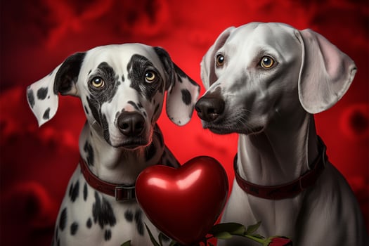 Love flourishes as Dalmatian dogs exhibit their heartwarming companionship AI Generated photo