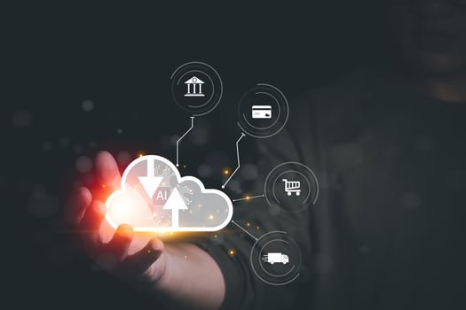 planning and strategy progress or success Man's hand touching a virtual reality screen in shopping through the internet, online trading, searching for information, and online marketing photo