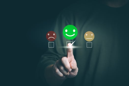 Customer services best excellent business rating experience. Satisfaction survey concept. user gives ratings to service experience on the online application, online marketing, and business processes. photo
